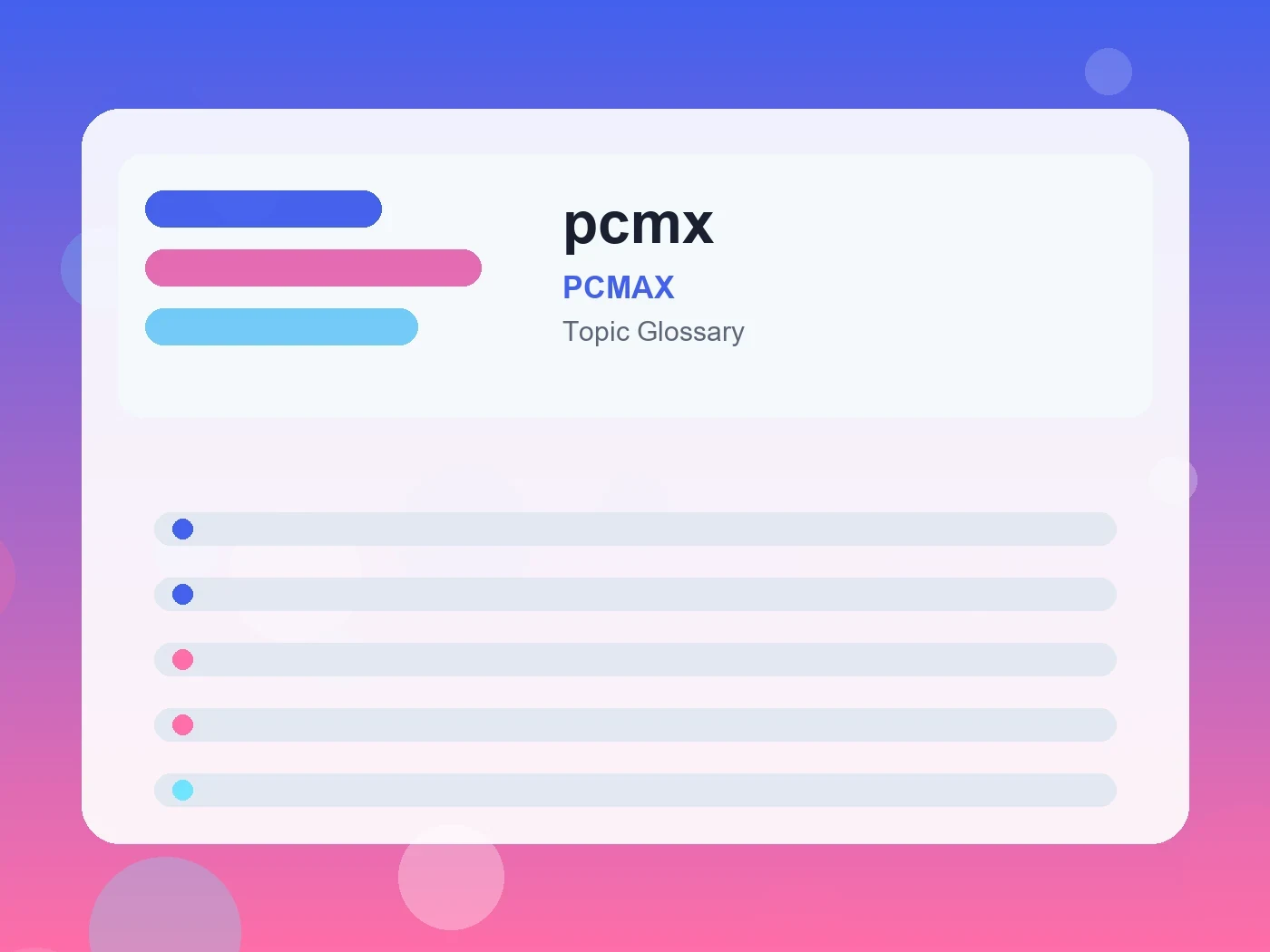 PCMAX pcmx guide visual