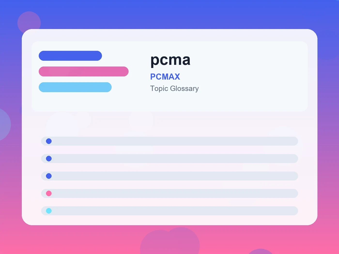 PCMAX pcma guide visual